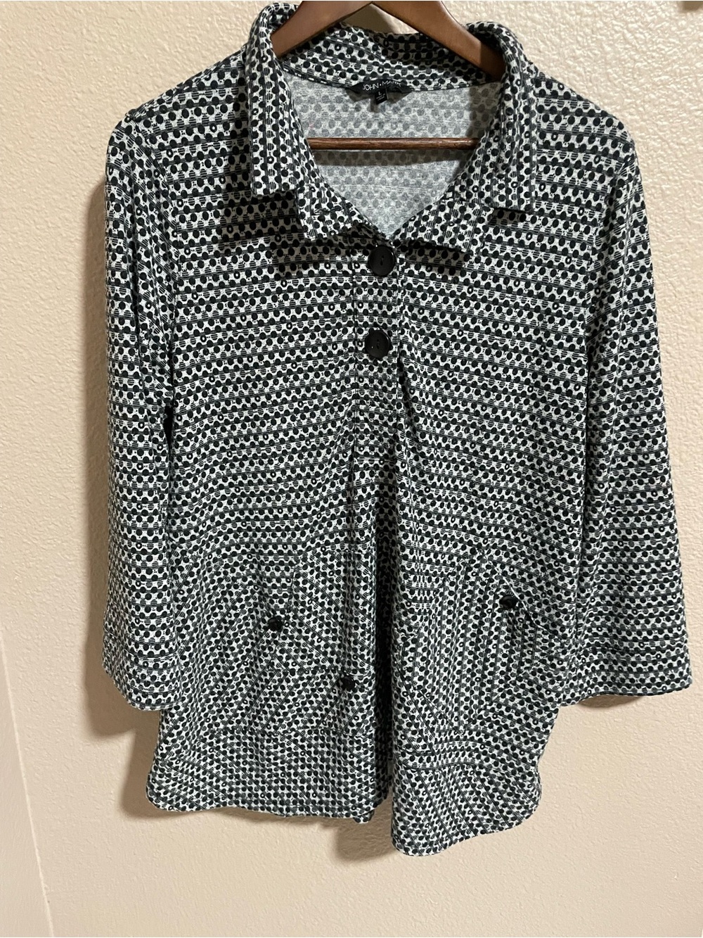 John Mark Black & White Patterned shirt